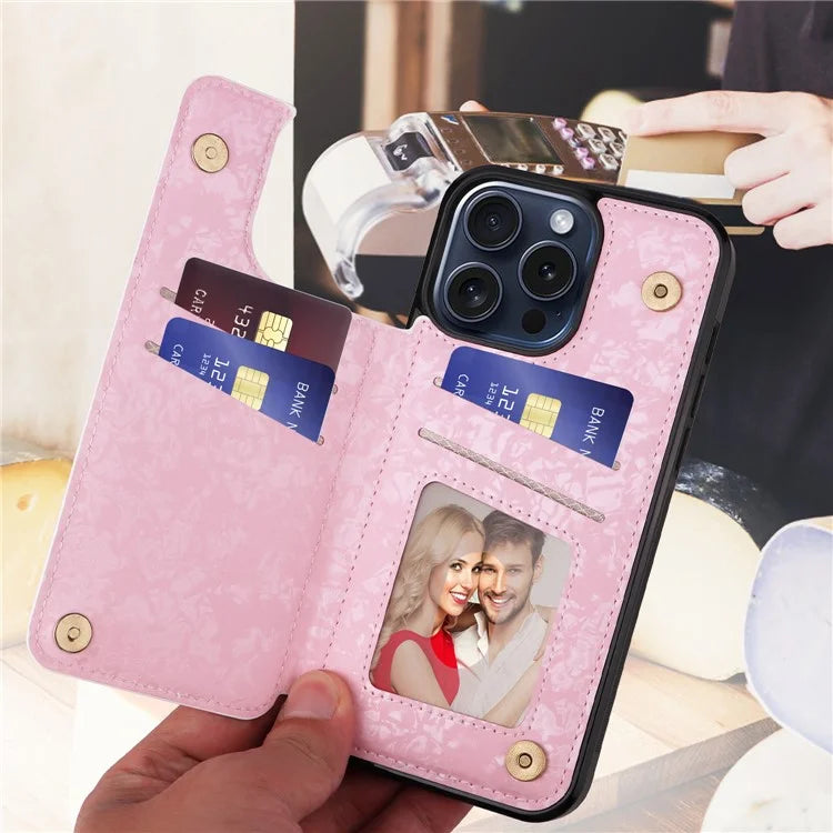 For iPhone 15 Pro Case Kickstand Drop Protection Shockproof Phone Shell Flower