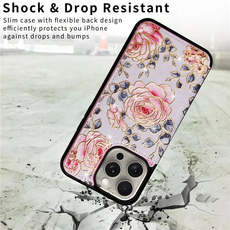 For iPhone 15 Pro Max Shockproof Case Drop-Proof Kickstand Phone Shell