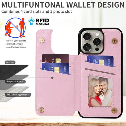 For iPhone 15 Pro Max Shockproof Case Drop-Proof Kickstand Phone Shell Flower