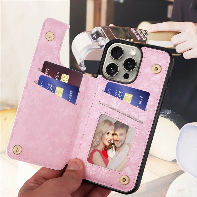 For iPhone 15 Pro Max Shockproof Case Drop-Proof Kickstand Phone Shell Flower