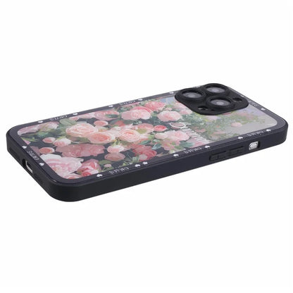 KYW Series for iPhone 15 Pro Max Case Anti-Scratch Patterned Tempered Glass+PC+TPU Phone Cover