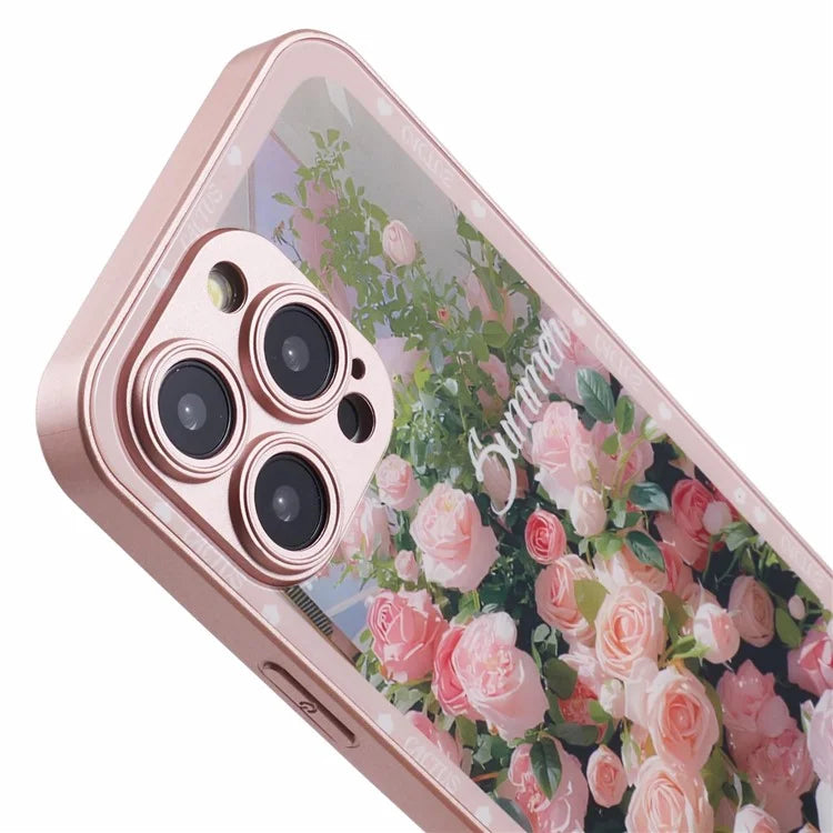 KYW Series for iPhone 13 Pro Max Case Pattern Print Design Tempered Glass Phone Cover