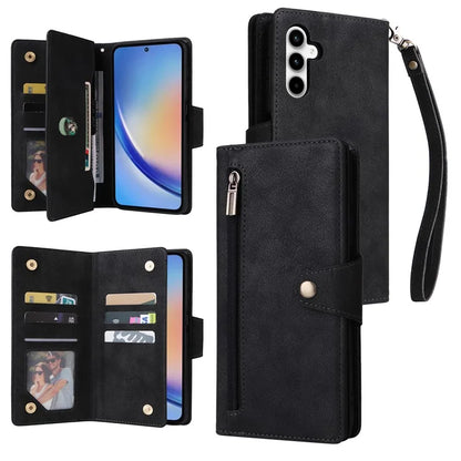 For Samsung Galaxy A35 5G Leather Case Rivet Decor Wallet Flip Phone Cover