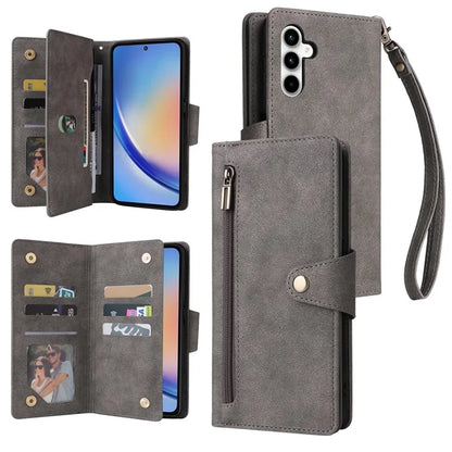 For Samsung Galaxy A35 5G Leather Case Rivet Decor Wallet Flip Phone Cover