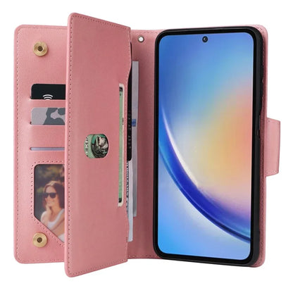 For Samsung Galaxy A35 5G Leather Case Rivet Decor Wallet Flip Phone Cover