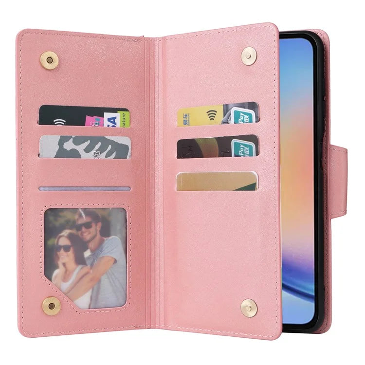 For Samsung Galaxy A35 5G Leather Case Rivet Decor Wallet Flip Phone Cover