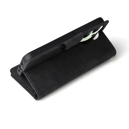 For Xiaomi Redmi Note 13 4G Phone Wallet Case Rivet Decor Leather Stand Cover