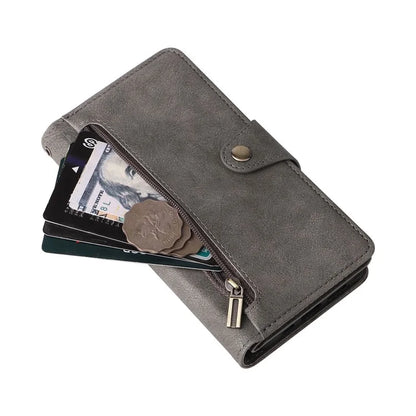 For Xiaomi Redmi Note 13 4G Phone Wallet Case Rivet Decor Leather Stand Cover
