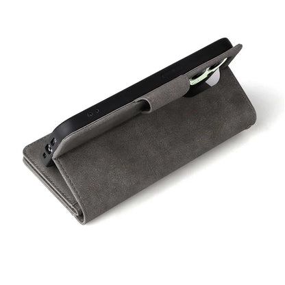 For Xiaomi Redmi Note 13 4G Phone Wallet Case Rivet Decor Leather Stand Cover