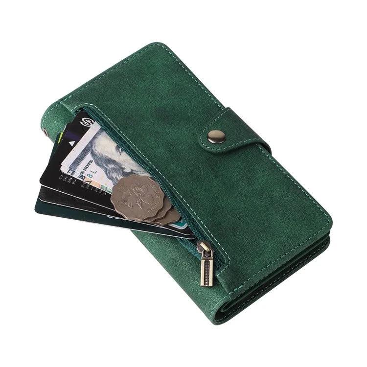 For Xiaomi Redmi Note 13 4G Phone Wallet Case Rivet Decor Leather Stand Cover