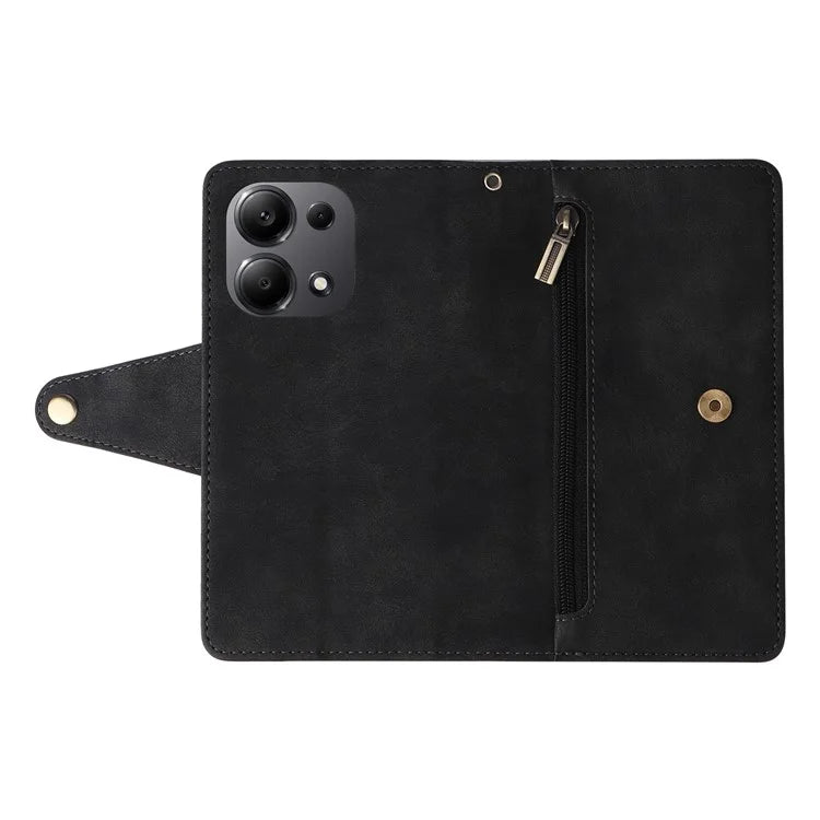 For Xiaomi Redmi Note 13 Pro 4G / Poco M6 Pro 4G Case Leather Wallet Phone Cover Rivet Decor