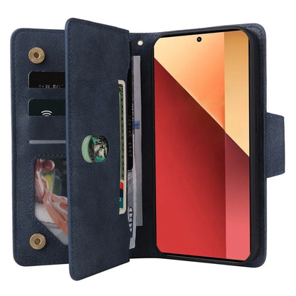 For Xiaomi Redmi Note 13 Pro 4G / Poco M6 Pro 4G Case Leather Wallet Phone Cover Rivet Decor