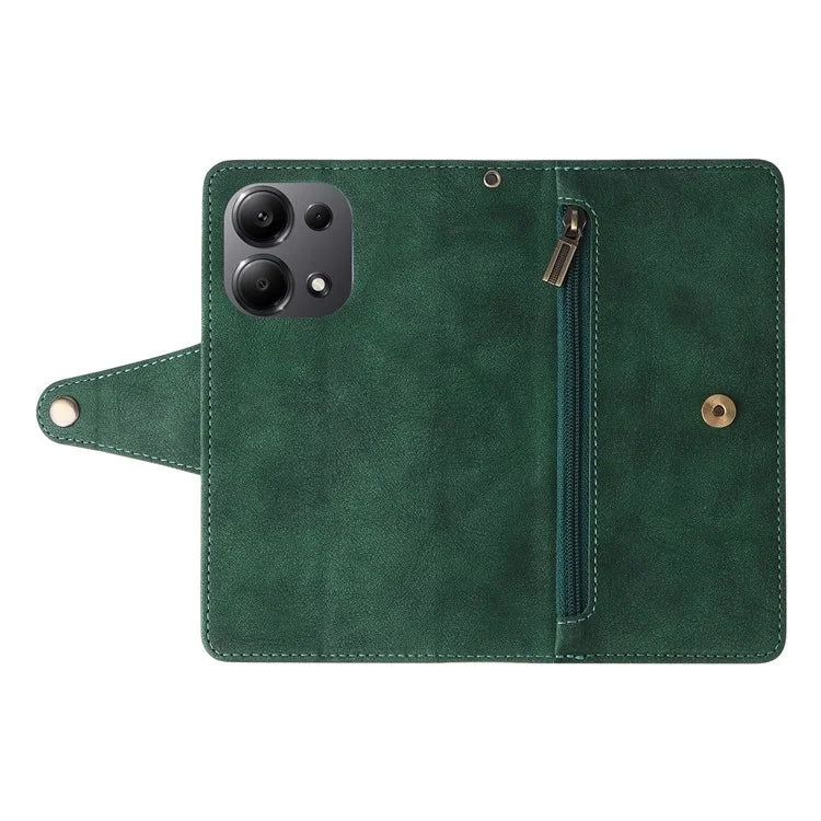 For Xiaomi Redmi Note 13 Pro 4G / Poco M6 Pro 4G Case Leather Wallet Phone Cover Rivet Decor