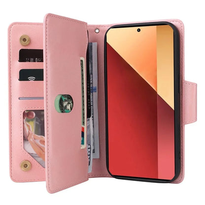 For Xiaomi Redmi Note 13 Pro 4G / Poco M6 Pro 4G Case Leather Wallet Phone Cover Rivet Decor
