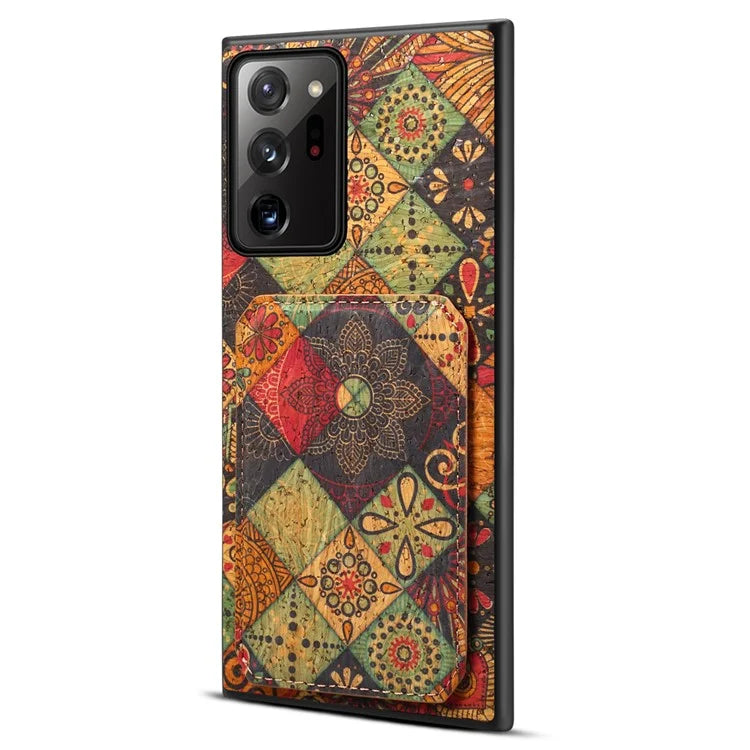 For Samsung Galaxy Note20 Ultra 5G / Note20 Ultra Case Card Holder Flower Pattern Back Phone Cover