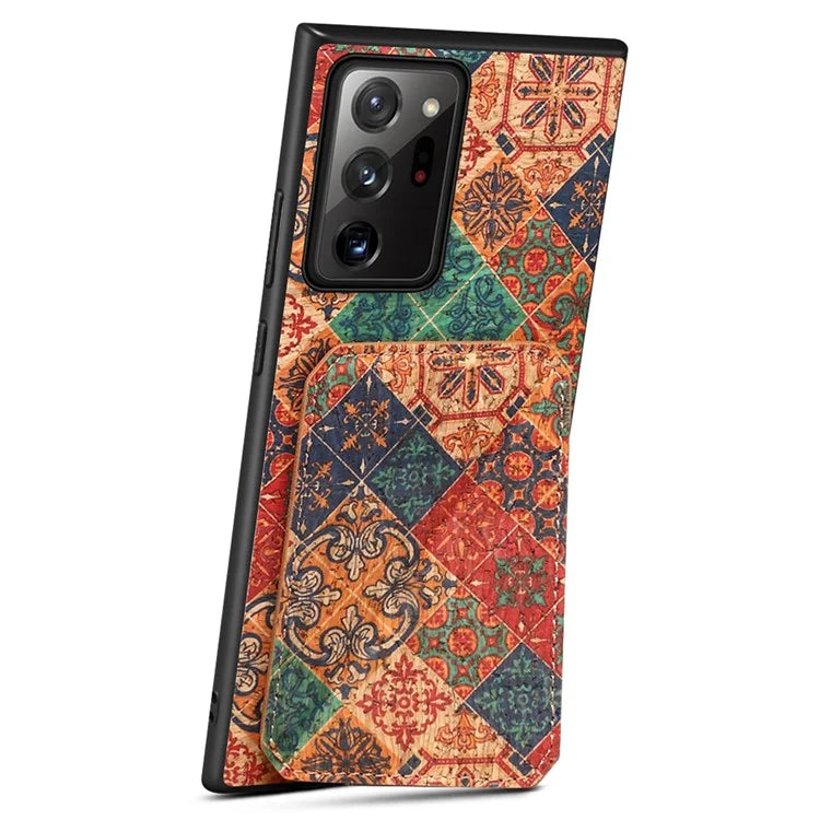 For Samsung Galaxy Note20 Ultra 5G / Note20 Ultra Case Card Holder Flower Pattern Back Phone Cover