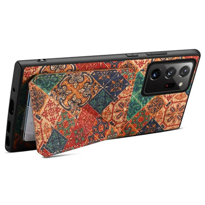 For Samsung Galaxy Note20 Ultra 5G / Note20 Ultra Case Card Holder Flower Pattern Back Phone Cover