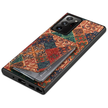For Samsung Galaxy Note20 Ultra 5G / Note20 Ultra Case Card Holder Flower Pattern Back Phone Cover