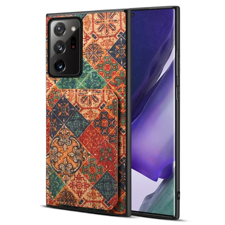 For Samsung Galaxy Note20 Ultra 5G / Note20 Ultra Case Card Holder Flower Pattern Back Phone Cover