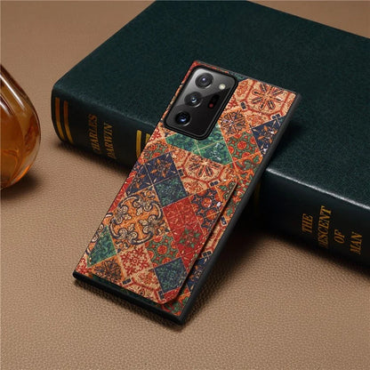 For Samsung Galaxy Note20 Ultra 5G / Note20 Ultra Case Card Holder Flower Pattern Back Phone Cover