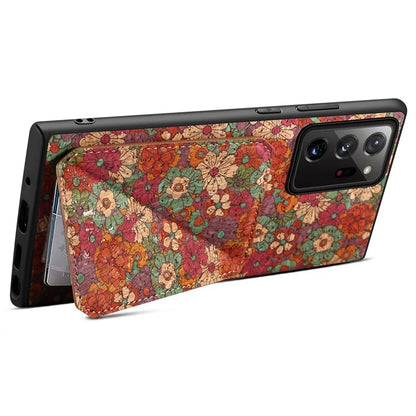 For Samsung Galaxy Note20 Ultra 5G / Note20 Ultra Case Card Holder Flower Pattern Back Phone Cover