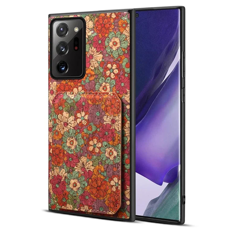 For Samsung Galaxy Note20 Ultra 5G / Note20 Ultra Case Card Holder Flower Pattern Back Phone Cover