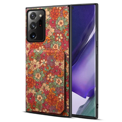 For Samsung Galaxy Note20 Ultra 5G / Note20 Ultra Case Card Holder Flower Pattern Back Phone Cover