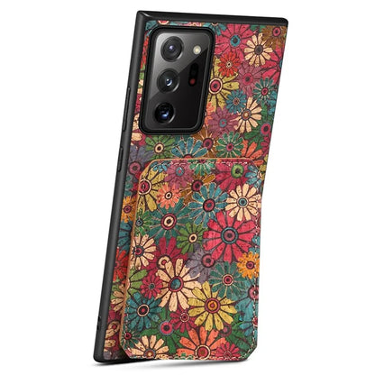 For Samsung Galaxy Note20 Ultra 5G / Note20 Ultra Case Card Holder Flower Pattern Back Phone Cover