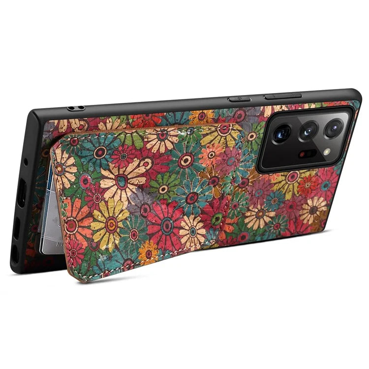 For Samsung Galaxy Note20 Ultra 5G / Note20 Ultra Case Card Holder Flower Pattern Back Phone Cover