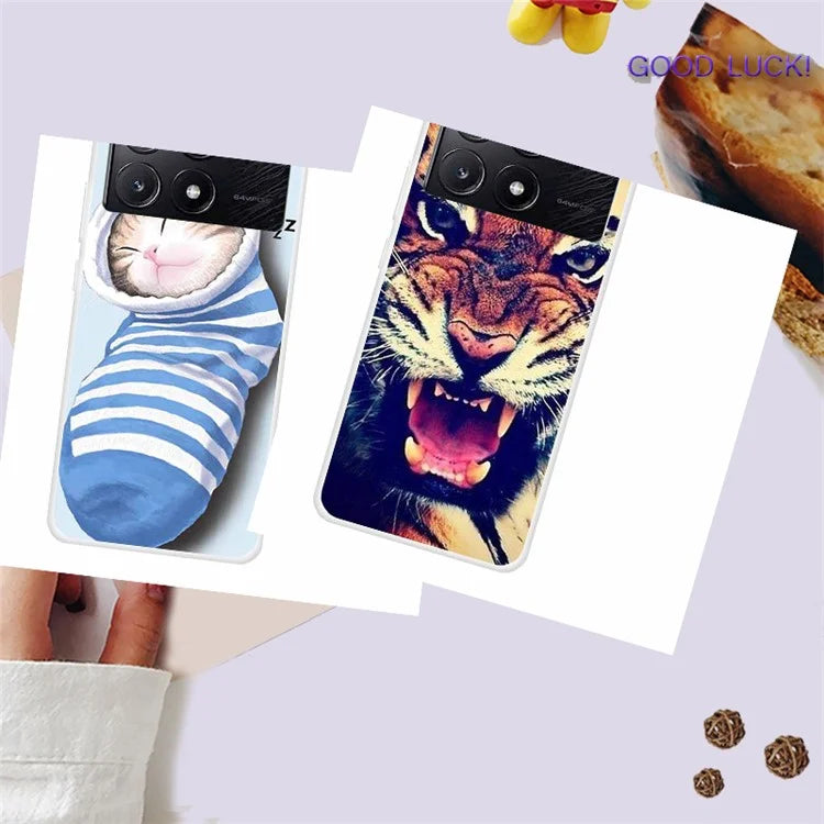 For Xiaomi Poco X6 Pro 5G / Redmi K70E 5G Case Slim-Fit TPU Pattern Printing Back Phone Cover