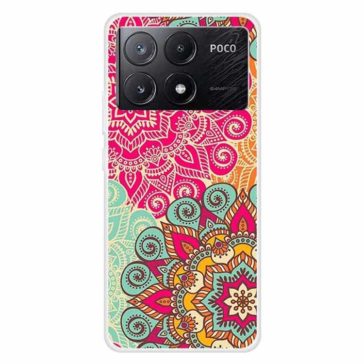 For Xiaomi Poco X6 Pro 5G / Redmi K70E 5G Case Slim-Fit TPU Pattern Printing Back Phone Cover