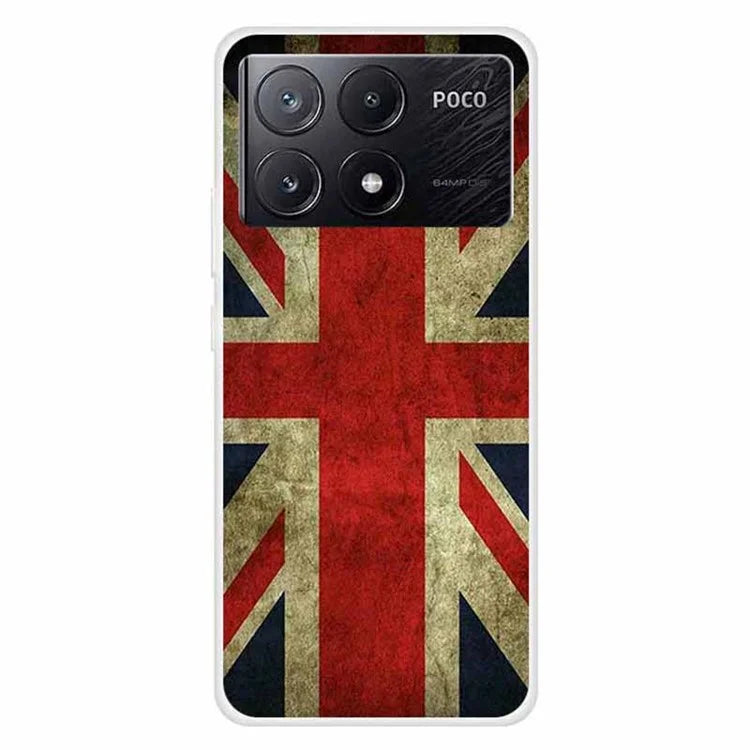 For Xiaomi Poco X6 Pro 5G / Redmi K70E 5G Case Slim-Fit TPU Pattern Printing Back Phone Cover