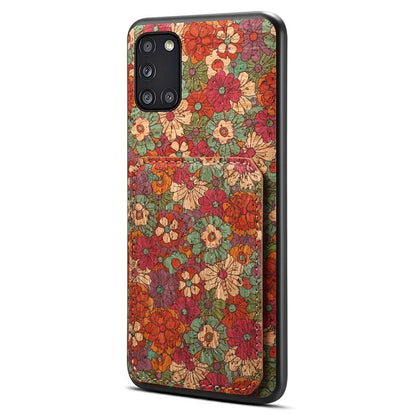 For Samsung Galaxy A31 Cell Phone Case Kickstand Leather Drop Protection Cover