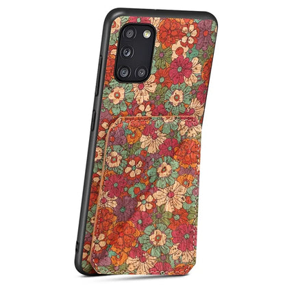 For Samsung Galaxy A31 Cell Phone Case Kickstand Leather Drop Protection Cover