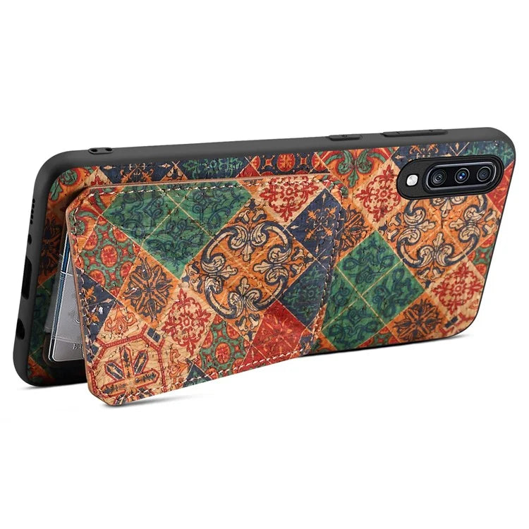 For Samsung Galaxy A70 Leather Case Card Slot Shock Absorbing Phone Cover
