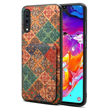 For Samsung Galaxy A70 Leather Case Card Slot Shock Absorbing Phone Cover