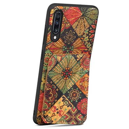For Samsung Galaxy A70 Leather Case Card Slot Shock Absorbing Phone Cover