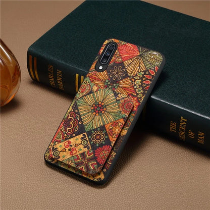 For Samsung Galaxy A70 Leather Case Card Slot Shock Absorbing Phone Cover