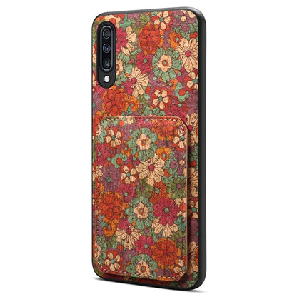 For Samsung Galaxy A70 Leather Case Card Slot Shock Absorbing Phone Cover