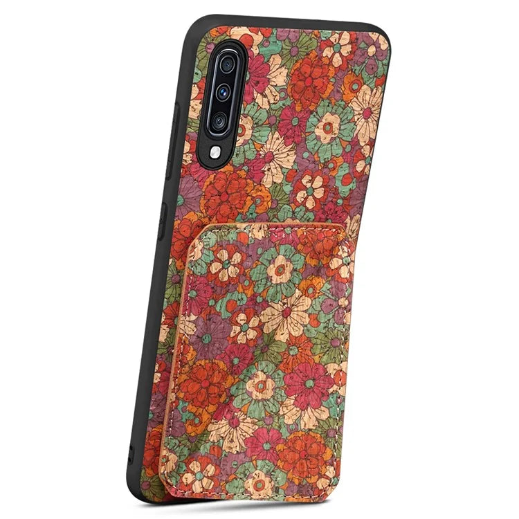 For Samsung Galaxy A70 Leather Case Card Slot Shock Absorbing Phone Cover