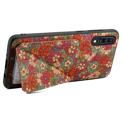 For Samsung Galaxy A70 Leather Case Card Slot Shock Absorbing Phone Cover