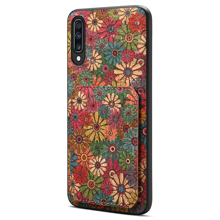 For Samsung Galaxy A70 Leather Case Card Slot Shock Absorbing Phone Cover