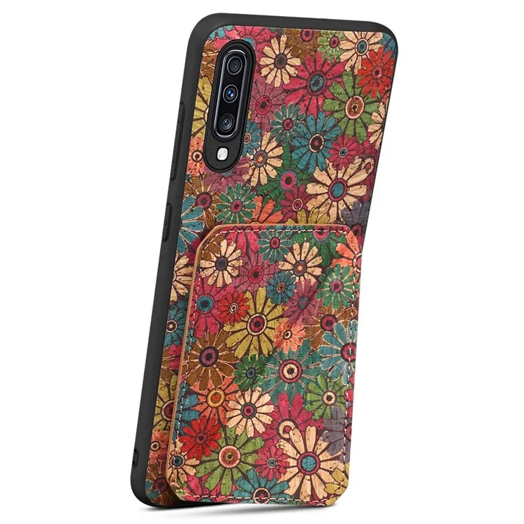 For Samsung Galaxy A70 Leather Case Card Slot Shock Absorbing Phone Cover