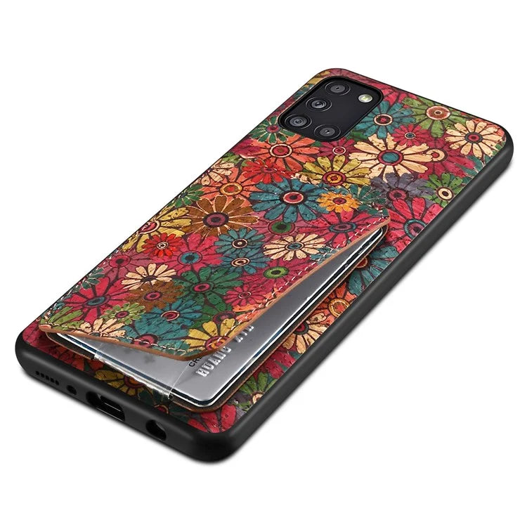 For Samsung Galaxy A70 Leather Case Card Slot Shock Absorbing Phone Cover