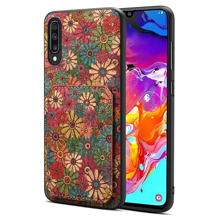 For Samsung Galaxy A70 Leather Case Card Slot Shock Absorbing Phone Cover