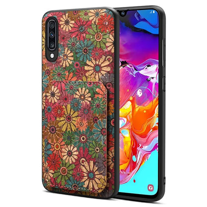 For Samsung Galaxy A70 Leather Case Card Slot Shock Absorbing Phone Cover