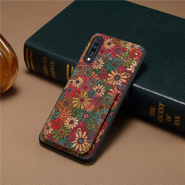 For Samsung Galaxy A70 Leather Case Card Slot Shock Absorbing Phone Cover