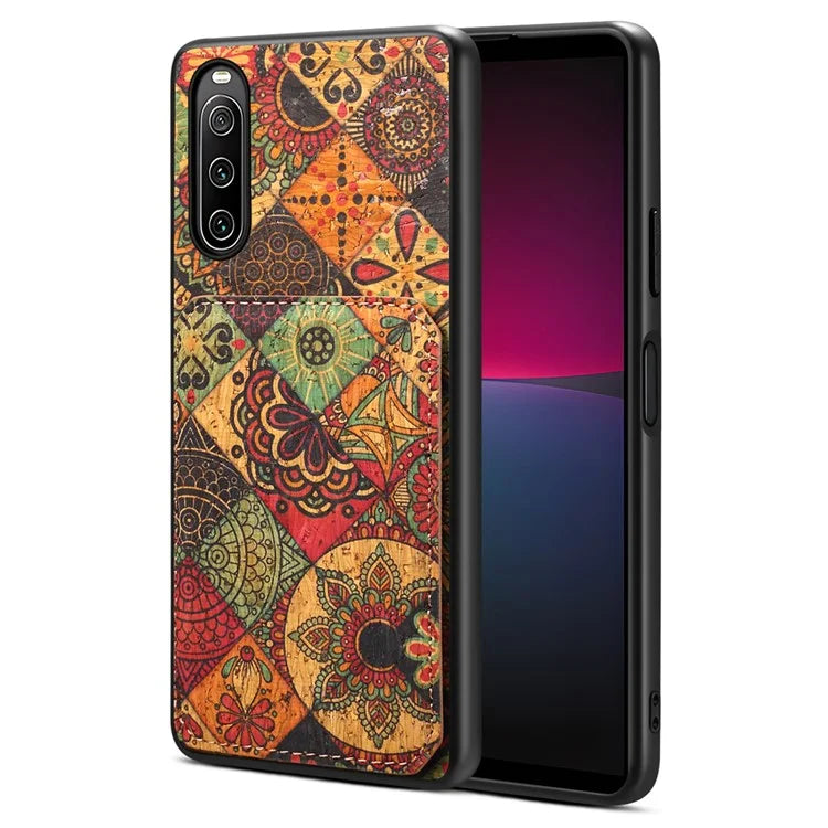 For Sony Xperia 10 IV 5G Phone Case Scratch-resistant Kickstand Flower Pattern Cover