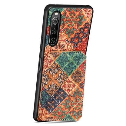 For Sony Xperia 10 IV 5G Phone Case Scratch-resistant Kickstand Flower Pattern Cover