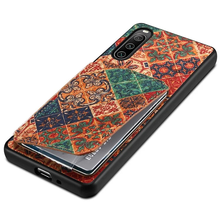 For Sony Xperia 10 IV 5G Phone Case Scratch-resistant Kickstand Flower Pattern Cover